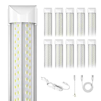 LUZ - 8☆shop ELEKICO 8' Led Shop Lights,Super Bright 19500LM 100W 5000K